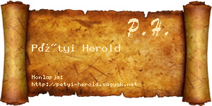 Pétyi Herold névjegykártya